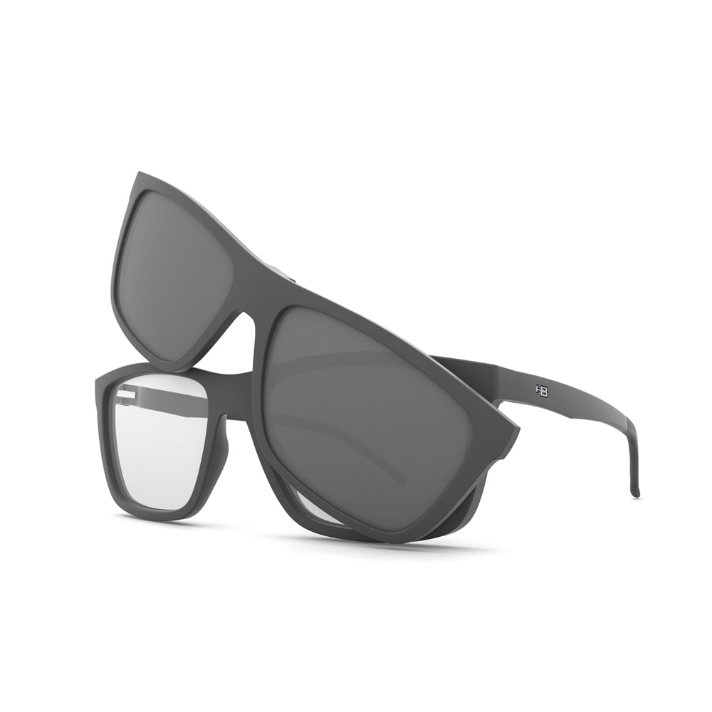 HB 0380 Switch Clip On Matte Graphite / Polarized Silver - Lente 5,0 cm