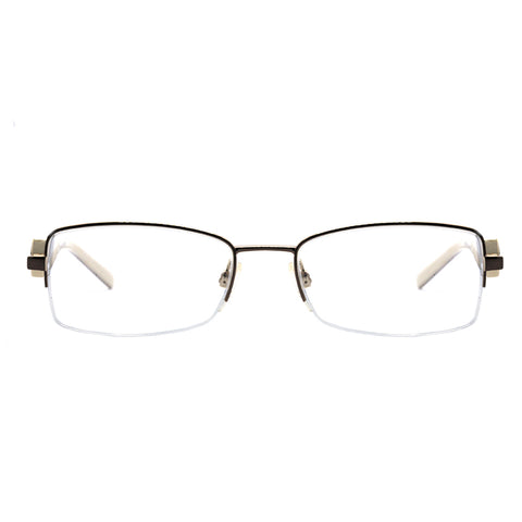 Óculos de Grau Ana Hickmann AH 1208 04B Marrom e Branco Brilho - Lente 5,2 cm