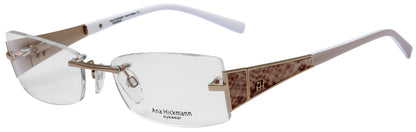 Ana Hickmann AH 1167 04H Dourado e Creme Brilho - Lente 5,3 cm  - Grau