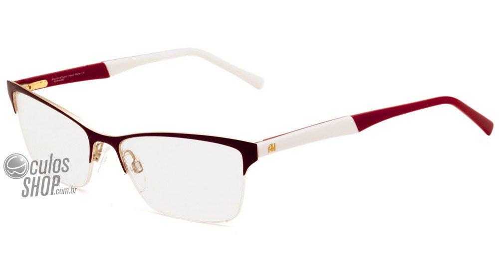 Óculos de Grau Ana Hickmann Ah 1224 07C Vinho E Branco - 53 mm