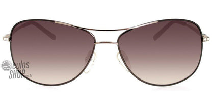 Óculos de Sol Ana Hickmann Ah3063 01A Marrom E Prata/ Marrom Degradê - Lente 6,2 Cm