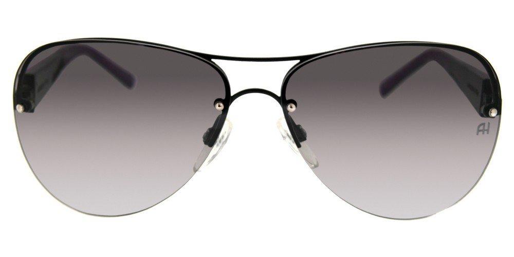 Óculos de Sol Ana Hickmann Ah 3071 09D Preto E Roxo Brilho/ Cinza Degradê - 61 mm