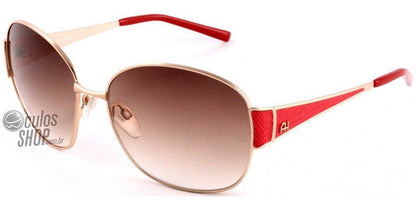 Óculos de Sol Ana Hickmann Ah 3076 04E Dourado Brilho E Rosa/ Marrom Degradê - 61 mm