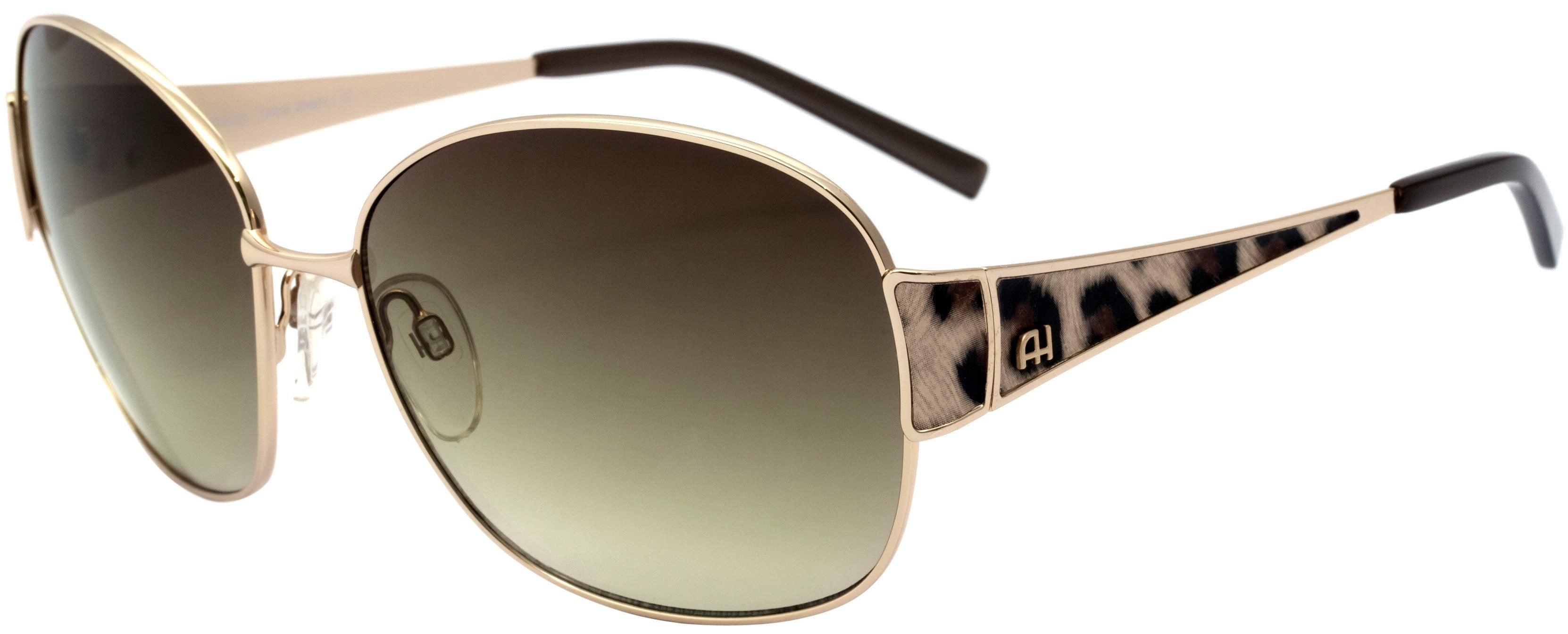 Óculos de Sol Ana Hickmann Ah 3076 04H Dourado E Marrom/ Verde Degradê - Lente 6,1 Cm