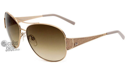 Óculos de Sol Ana Hickmann Ah 3077 04A Dourado Brilho/ Marrom Degradê - 63 mm