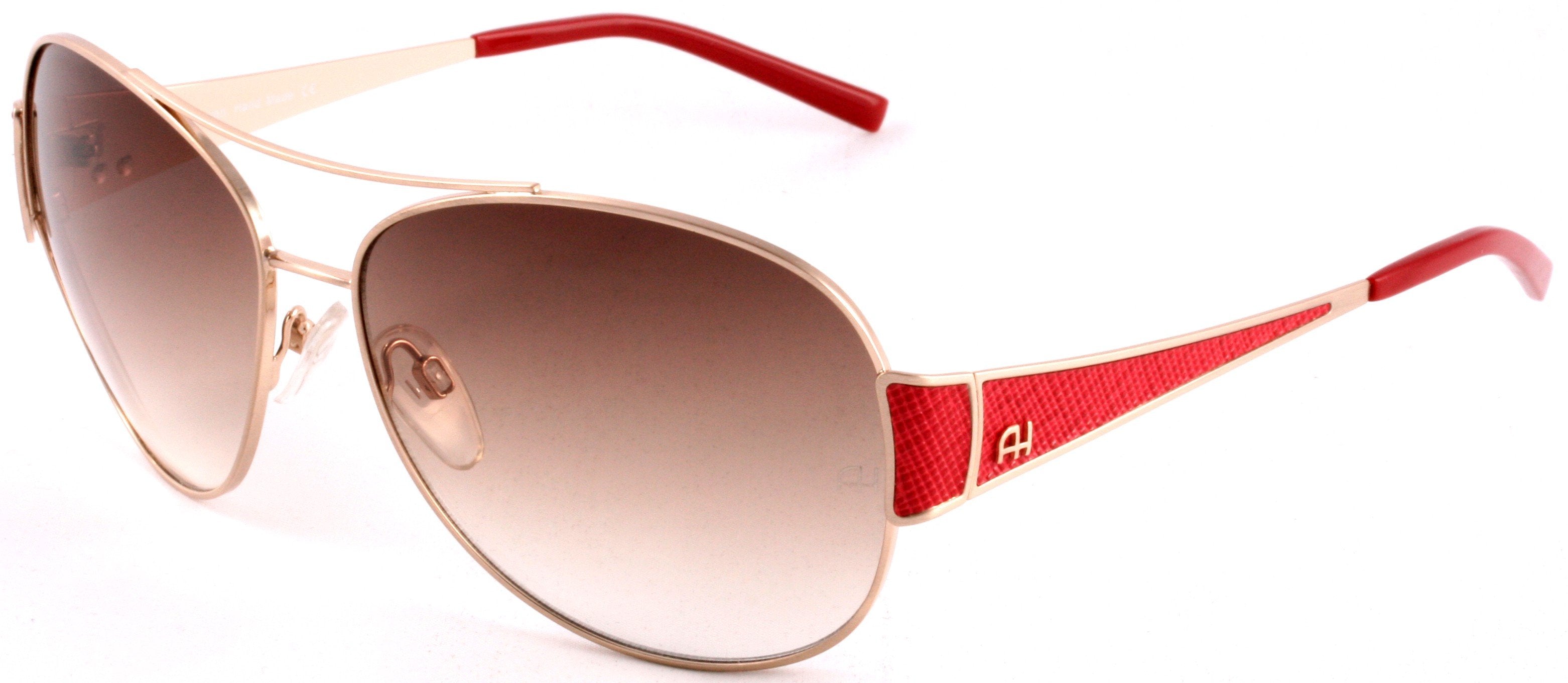 Óculos de Sol Ana Hickmann Ah 3077 04E Dourado Brilho E Vermelho/ Marrom Degradê - 63 mm