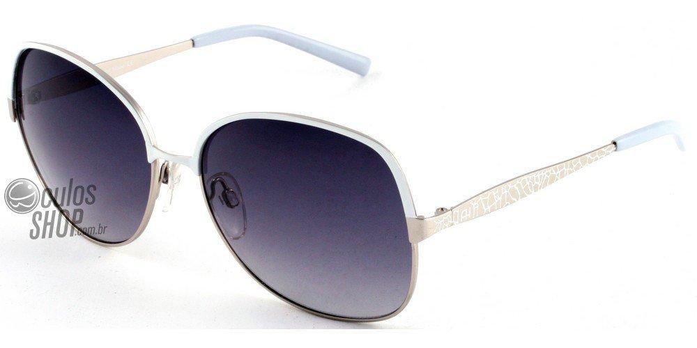 Óculos de Sol Ana Hickmann Ah 3080 08S Branco E Prata/ Preto Degradê