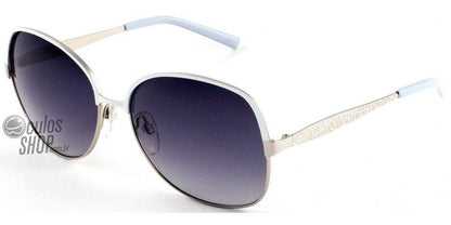 Óculos de Sol Ana Hickmann Ah 3080 08S Branco E Prata/ Preto Degradê