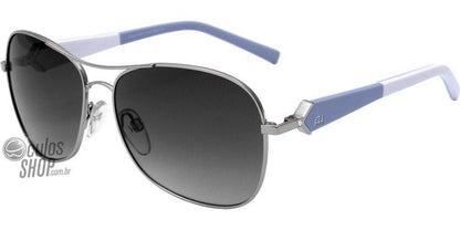 Óculos de Sol Ana Hickmann Ah 3087 03A Prata Azul E Branco/ Preto Degradê - 59 mm