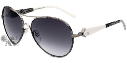Óculos de Sol Ana Hickmann Ah 3090 03G Cinza E Branco/ Preto Degradê - Lente 6,0 Cm