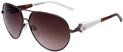 Óculos de Sol Ana Hickmann Ah 3091 08B Marrom E Branco/ Marrom Degradê - 62 mm