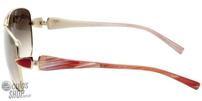 Óculos de Sol Ana Hickmann Ah 3096 04L Dourado E Vermellho/ Marrom Degradê Espelhado - 60 mm