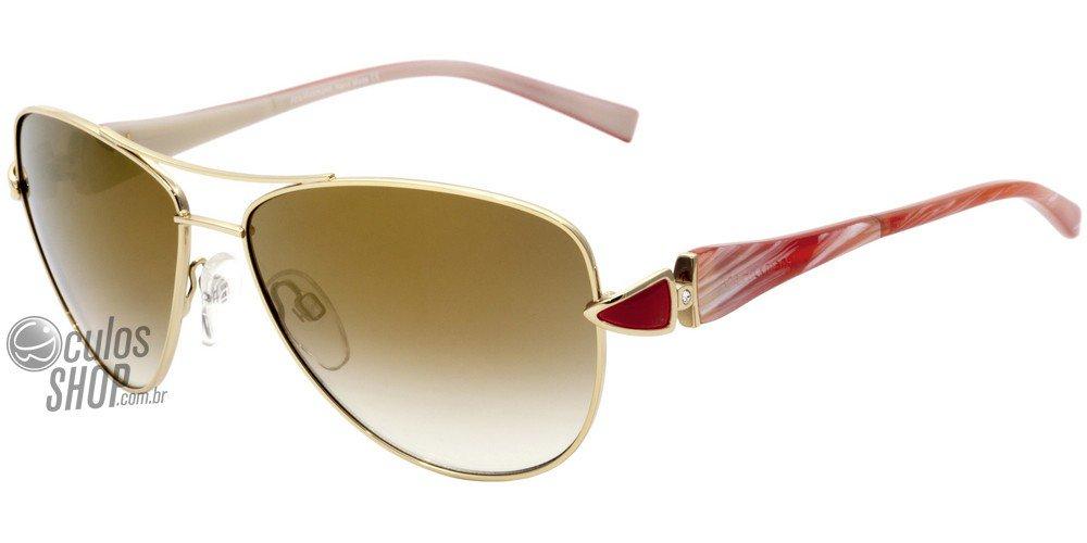 Óculos de Sol Ana Hickmann Ah 3096 04L Dourado E Vermellho/ Marrom Degradê Espelhado - 60 mm