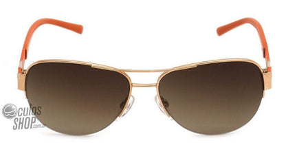 Óculos de Sol Ana Hickmann Ah 3108 04A Dourado E Laranja/ Marrom Degradê