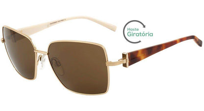 Óculos de Sol Ana Hickmann Ah 3120 04A Dourado E Marrom Mesclado/ Marrom - 61 mm