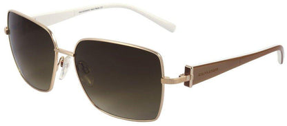 Óculos de Sol Ana Hickmann Ah 3120 04B Dourado E Fosco E Creme/ Marrom Degradê - Lente 6,1 Cm