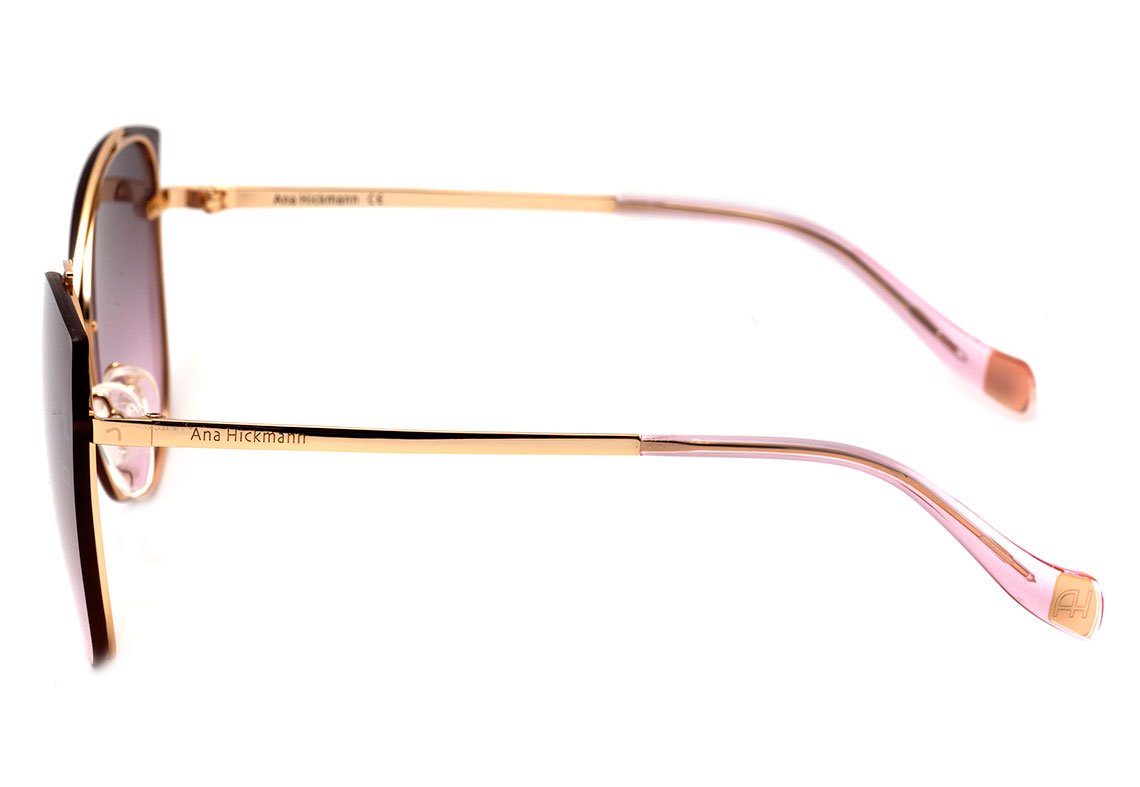 Óculos de Sol Ana Hickmann AH 3175 04D Dourado Brilho / Marrom Degradê - Lente 6,3 cm