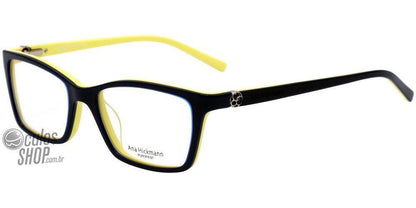 Óculos de Grau Ana Hickmann Ah 6143 T30 Azul E Amarelo Brilho - Lente 5,0 Cm