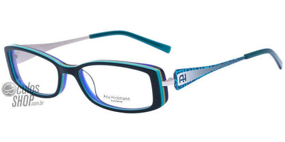 Óculos de Grau Ana Hickmann Ah 6149 T15 Verde Azul E Amarelo Brilho - 51 mm