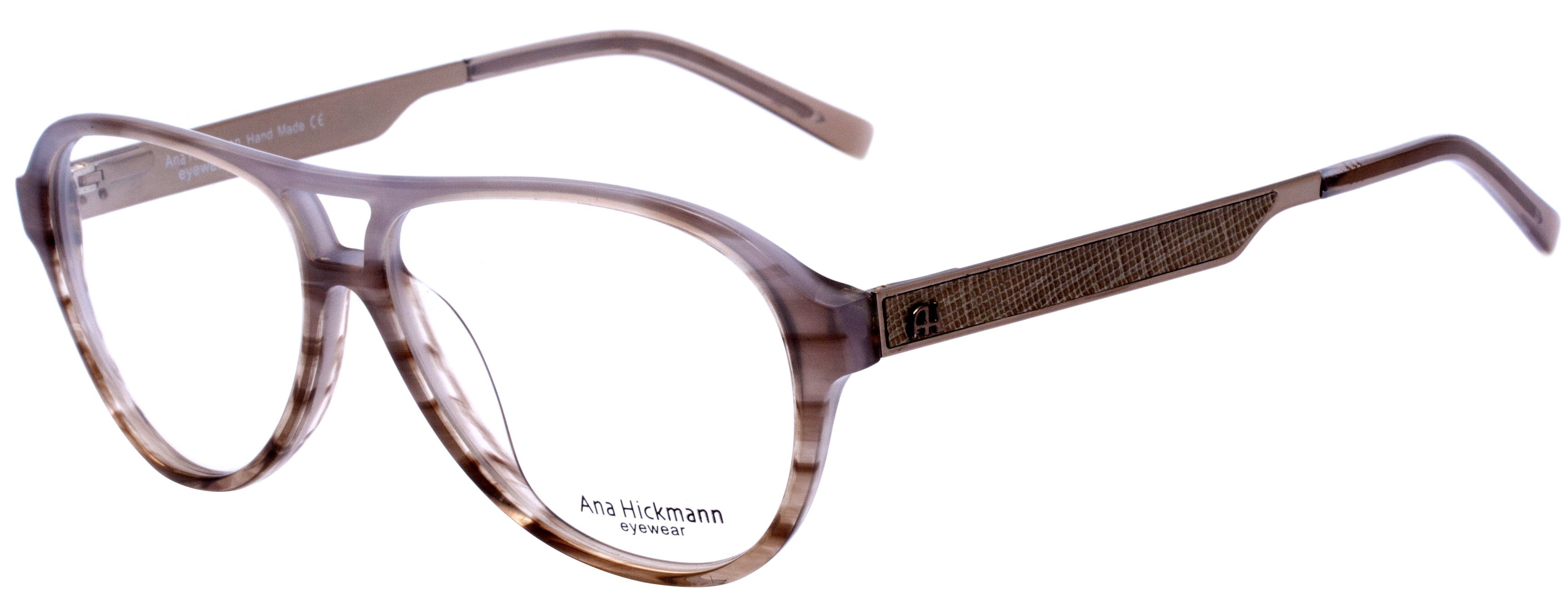 Ana Hickmann AH 6156 E35 Marrom e Cinza Brilho - Lente 5,4 cm  - Grau