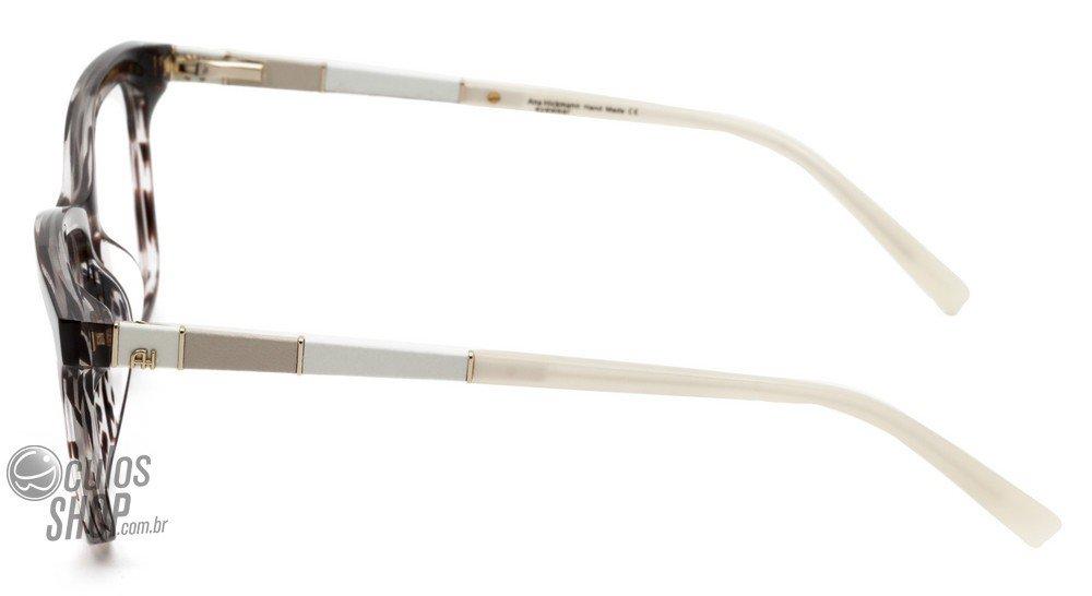 Óculos de Grau Ana Hickmann AH 6195 E01 Marrom e Creme Brilho - 54 mm