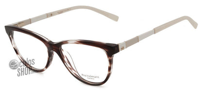 Óculos de Grau Ana Hickmann Ah 6196 E01 Marrom Mesclado E Creme - 53 mm