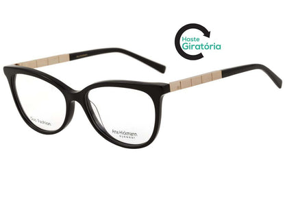 Óculos de Grau Ana Hickmann Ah 6245 A02 Preto E Dourado Brilho - Lente 5,2 Cm