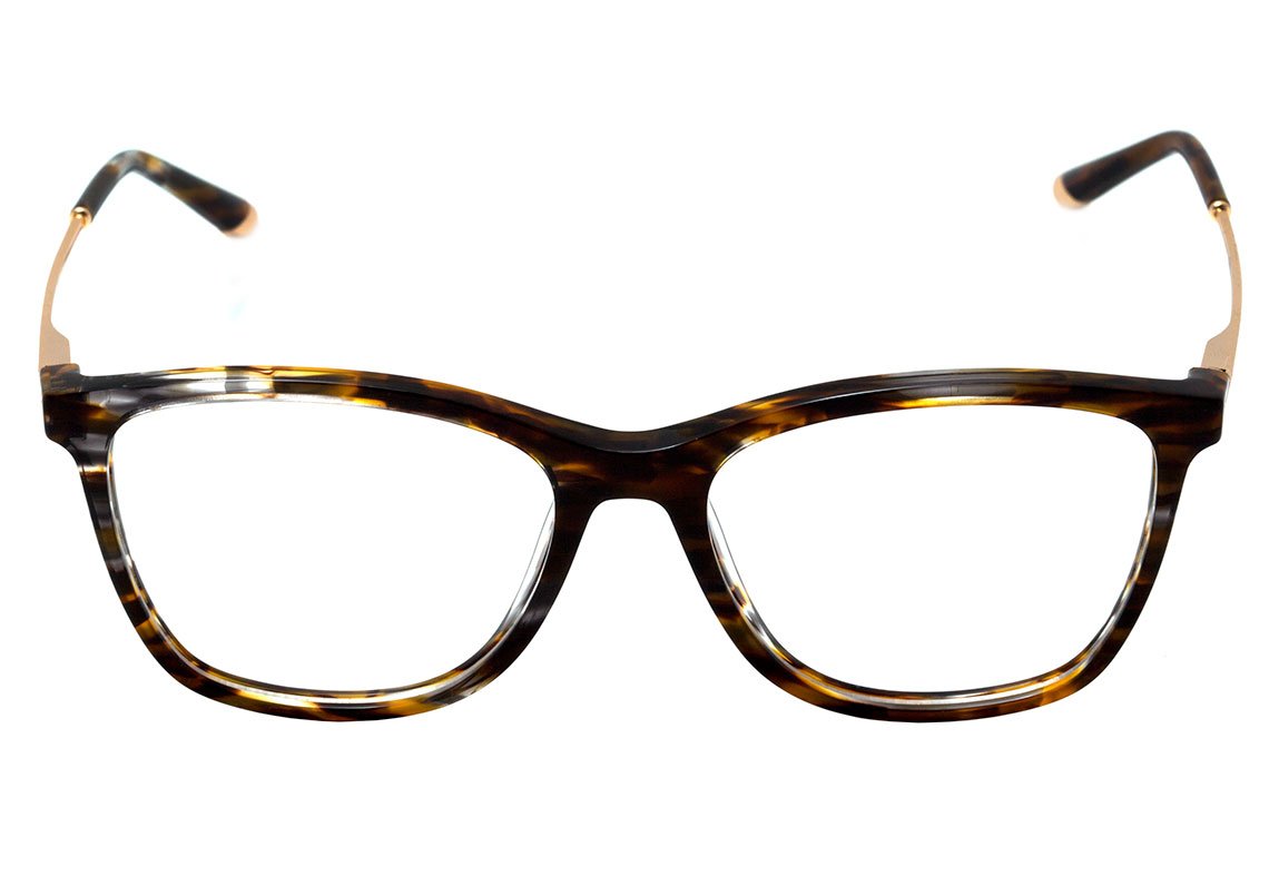 Óculos de Grau Ana Hickmann Ah 6269 E01 Marrom Mesclado E Dourado Brilho - 53 mm