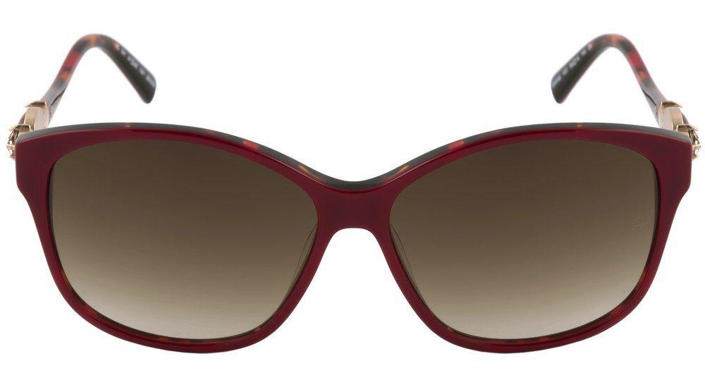 Óculos de Sol Ana Hickmann Ah 9186 H01 Vermelho Brilho/ Marrom Degradê - 59 mm