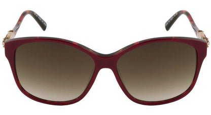 Óculos de Sol Ana Hickmann Ah 9186 H01 Vermelho Brilho/ Marrom Degradê - 59 mm