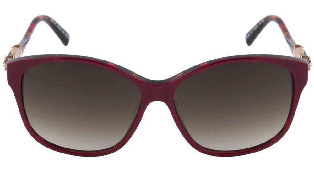 Óculos de Sol Ana Hickmann Ah 9186 H01 Vermelho Brilho/ Marrom Degradê - 59 mm