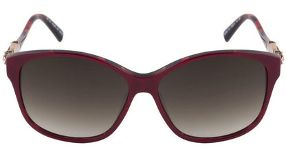 Óculos de Sol Ana Hickmann Ah 9186 H01 Vermelho Brilho/ Marrom Degradê - 59 mm