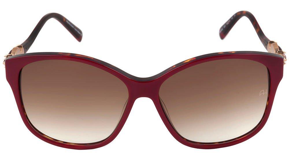 Óculos de Sol Ana Hickmann Ah 9186 H01 Vermelho Brilho/ Marrom Degradê - 59 mm