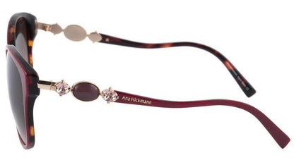 Óculos de Sol Ana Hickmann Ah 9186 H01 Vermelho Brilho/ Marrom Degradê - 59 mm