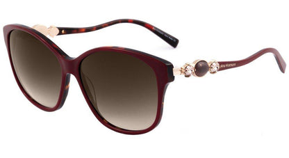 Óculos de Sol Ana Hickmann Ah 9186 H01 Vermelho Brilho/ Marrom Degradê - 59 mm