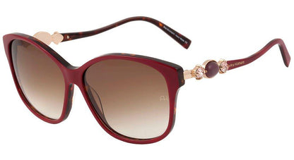 Óculos de Sol Ana Hickmann Ah 9186 H01 Vermelho Brilho/ Marrom Degradê - 59 mm