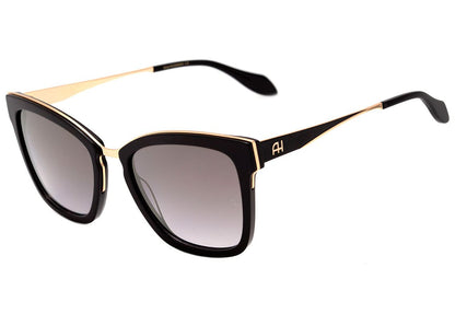 Óculos de Sol Ana Hickmann Ah 9262 A01 Preto E Dourado Brilho/ Dourado Degradê Espelhado 55 mm