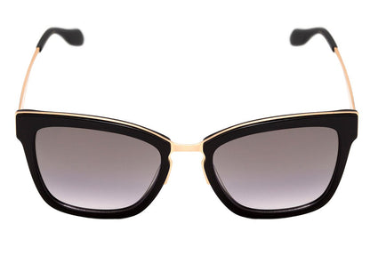 Óculos de Sol Ana Hickmann Ah 9262 A01 Preto E Dourado Brilho/ Dourado Degradê Espelhado 55 mm