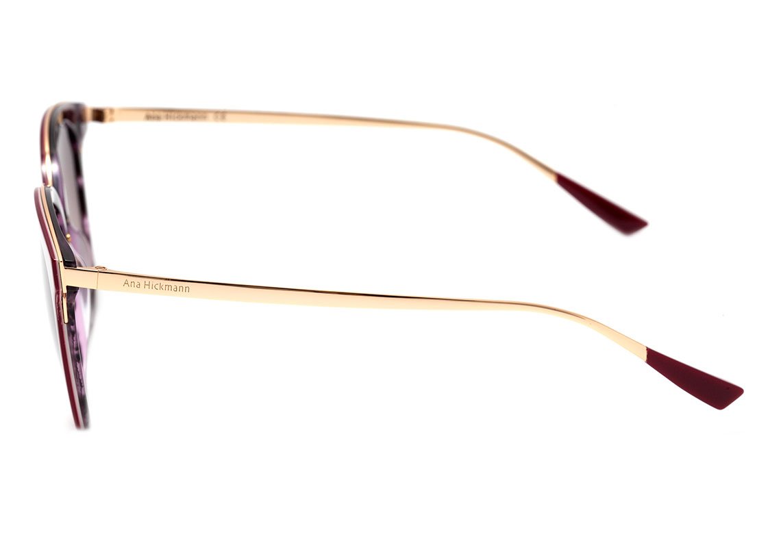 Ana Hickmann Ah 9267 H01 Vinho E Dourado Brilho/ Marrom Degradê Lente 5,2 Cm