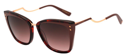 Óculos de Sol Ana Hickmann Ah 9279 P02 Marrom E Mesclado Brilho/ Marrom Degradê Lente 5,6 Cm