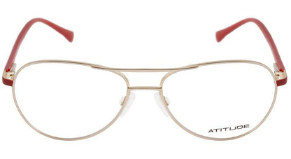 Óculos de Grau Atitude At 1434 A 04E Dourado E Vermelho - Lente 5,5 Cm