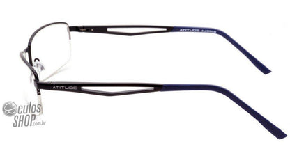 Óculos de Grau Atitude At 1471 09A Preto E Azul Fosco - Lente 5,6 Cm