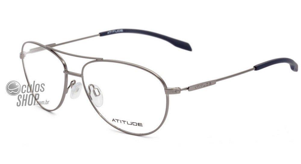 Óculos de Grau Atitude At 1488 06E Cinza Fosco - Lente 5,6 Cm