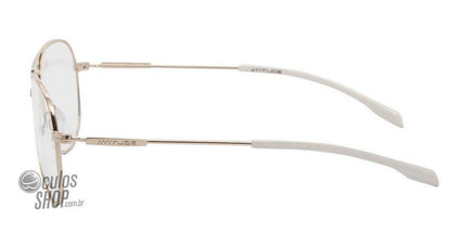 Óculos de Grau Atitude At 1490 04A Dourado E Branco Brilho - Lente 5,6 Cm