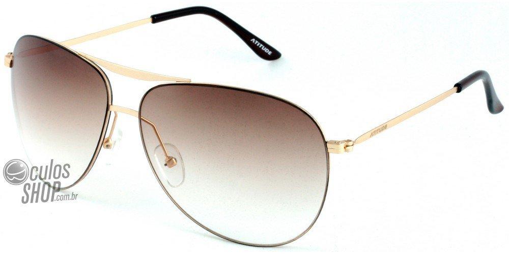 Óculos de Sol Atitude At 3041 H03 Dourado Fosco/ Marrom Degradê - Lente 6,3 Cm