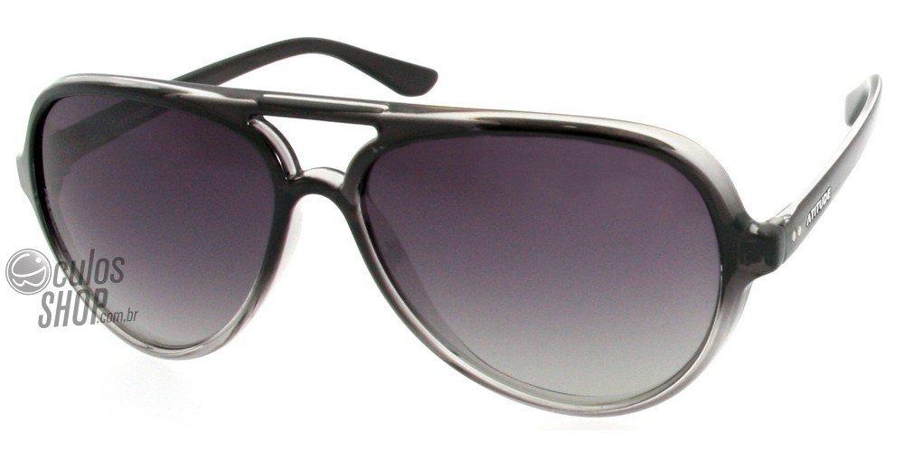 Óculos de Sol Atitude At 5026 S04 Preto E Transparente/ Preto Degradê Polarizado - Lente 5,8 Cm