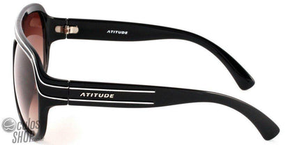 Óculos de Sol Atitude At 5070 A02 Preto Brilho/ Marrom Degradê - Lente 5,9 Cm