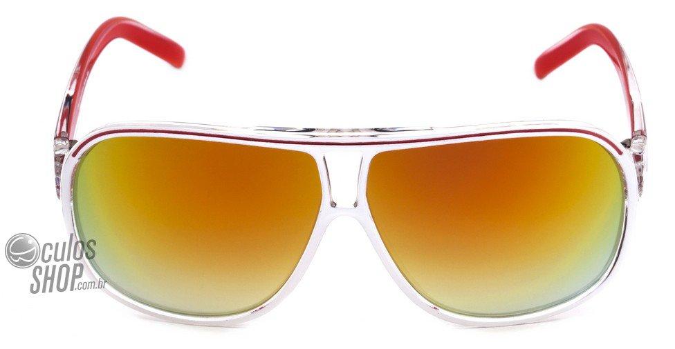 Óculos de Sol Atitude Mma At 5162 H02 Branco E Vermelho/ Amarelo E Vermelho Espelhado - 61 mm