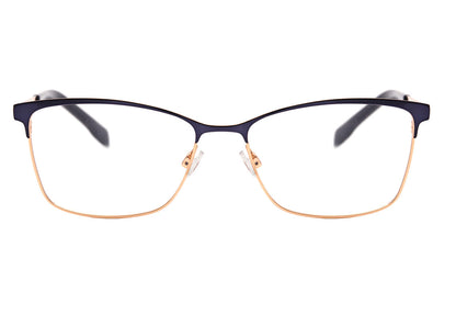Óculos de Grau Bulget Bg 1606 06A Azul E Dourado Brilho Lente 5,5 Cm
