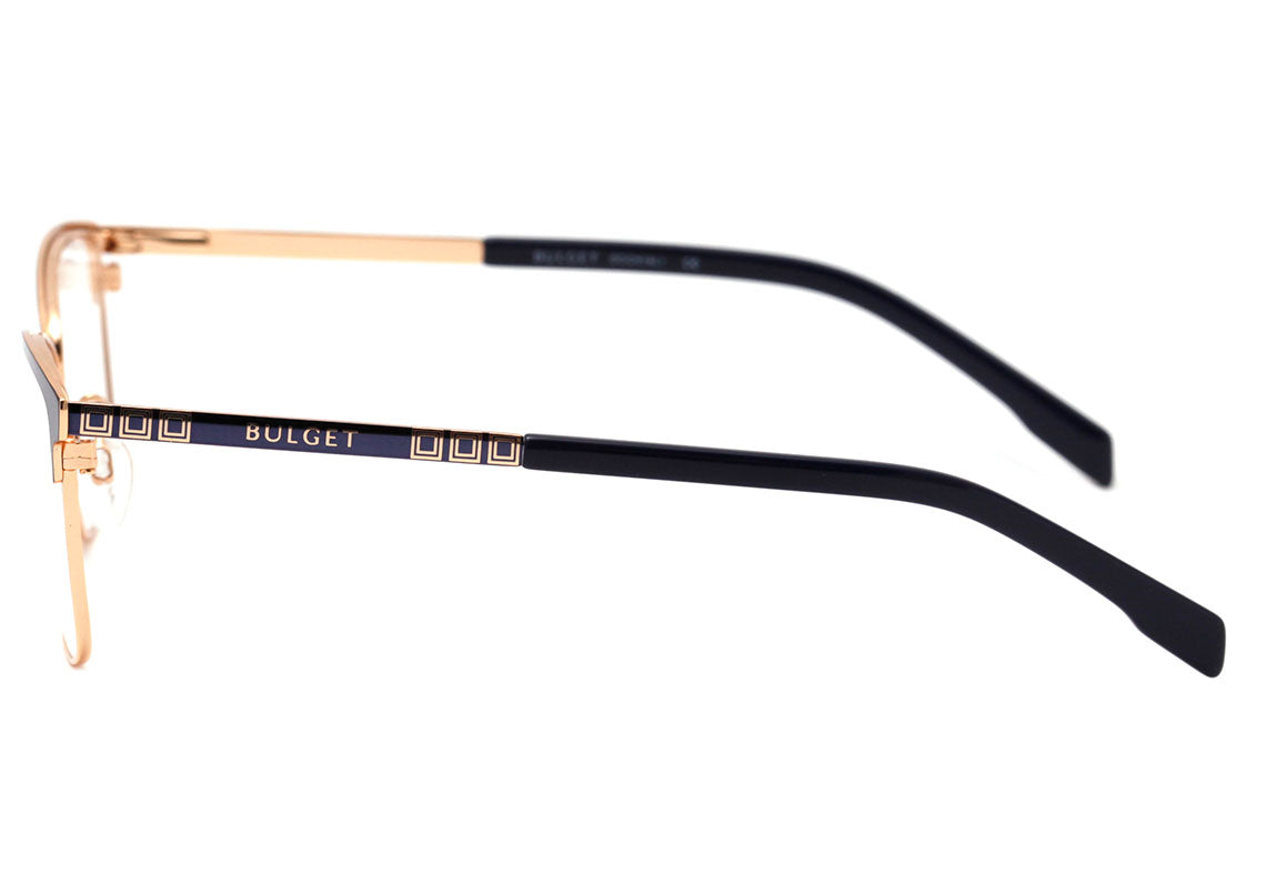 Óculos de Grau Bulget Bg 1606 06A Azul E Dourado Brilho Lente 5,5 Cm